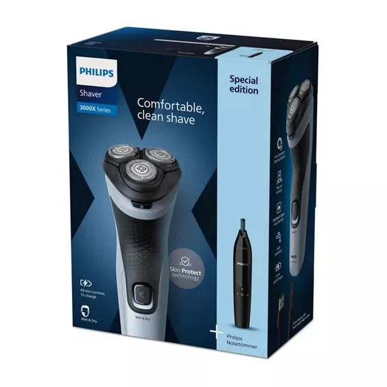 Philips 3000X Series Rechargeable Men's Electric Shaver - Light Blue (X3003/02)
