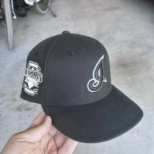 7 1/2 Cleveland Indians Jacobs Field Fitted Baseball Hat Cap Black on Black - Picture 1 of 3