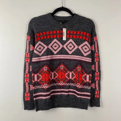 J. Suéter Crew Nordic Fair Isle mezcla de lana mohair para mujer talla XXS B6163 Foto 1 de 4