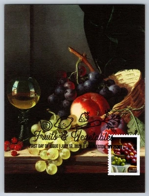 #5489 Fruits and Vegetables Grapes FDC Maxi Card w/Pictorial Cancel - Image 1 of 2