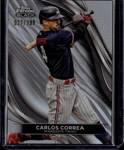 2024 Topps Cromo Nero Carlos Correa Rifrattore 027/199 - Foto 1 di 2