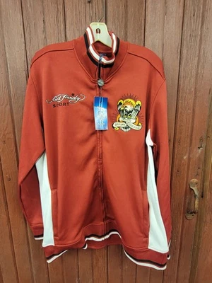 ED HARDY SPORT - Christian Audigier - ALL EMBROIDERED - TRACK JACKET - XL  Red - Image 1 of 4