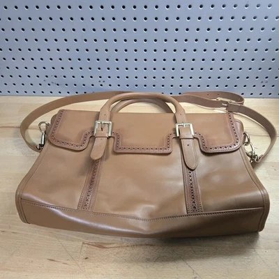 Levenger Genuine Leather Expandable Briefcase Satchel Bag Laptop Shoulder A++ - Image 1 of 4