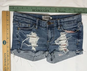 Pantalones cortos vaqueros de tiro bajo ROXY vintage look para mujer talla 3 - Imagen 1 de 4