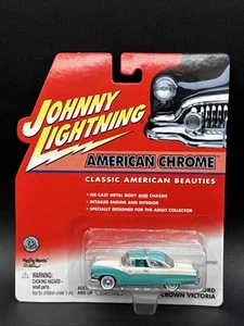 2002 Johnny Lightning American Chrome 1955 FORD CROWN VICTORIA blue white very n - Picture 1 of 4