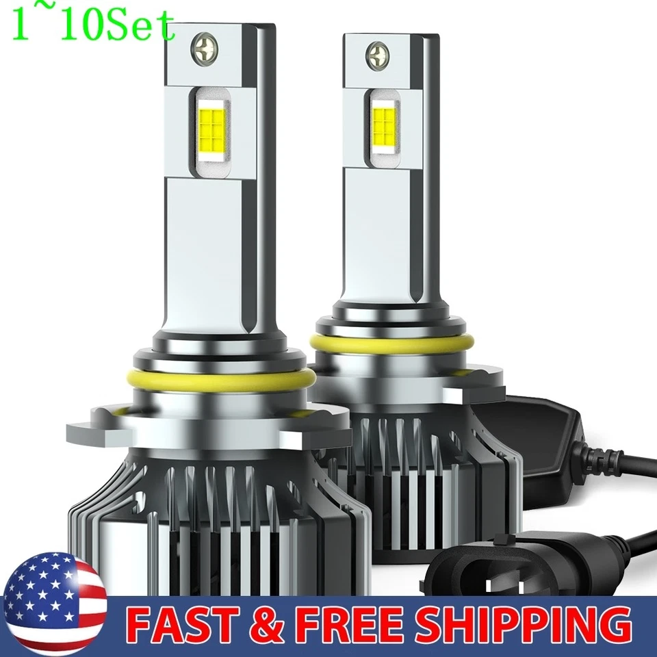 CANBUS 9005 LED 车头灯明亮超级灯泡白色 Hi-Lo 40000LM 光束 C 1-10 套 — 第 1/4 张图片