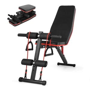 Adjustable Weight Abdominal Bench Sit-Up Back Support Fitness Flat Gym Exercise - Picture 1 of 14