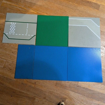 Lote Placa Base Lego City Azul Verde Carretera Carreras  Foto 1 de 4