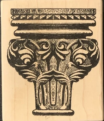 Sello de goma arquitectura clásica capital de una columna corintia Ancanthus  Foto 1 de 2