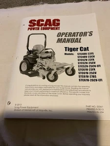 SCAG POWER EQUIPMENT BEDIENUNGSANLEITUNG TIGER CAT MODELS STC48V-22FS, STC48V-23CV - Bild 1 von 5
