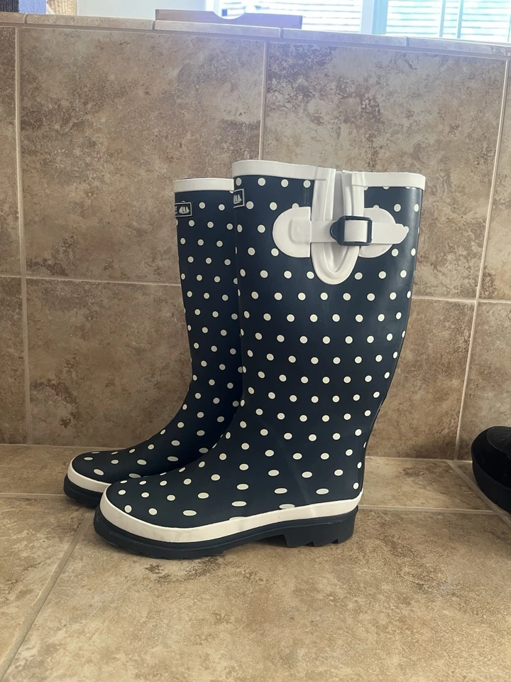 Botas de lluvia a lunares talla 8 Foto 1 de 3