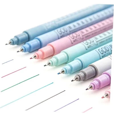 Bolígrafos delineadores de colores, bolígrafos de punta ultra fina de 0,38 mm, bolígrafo de punta fina de 8 colores,  Foto 1 de 4