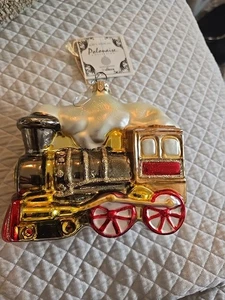 Kurt Adler Polonaise Glas Weihnachtsschmuck Lok Made in Poland 1995 - Bild 1 von 6