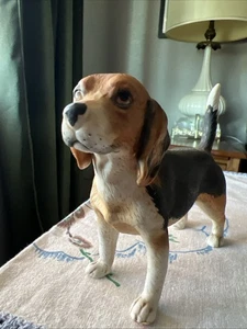 VTG Lefton Beagle Hunter Male Dog Ceramic Figurine 5 1/2” Long And 4 1/2” Tall - Picture 1 of 9