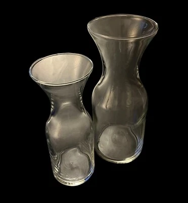 Set Of 2 Vintage Libby Glass Wine Decanter Carafe Flower Vases 7.5” & 7-7/8” - Image 1 of 4
