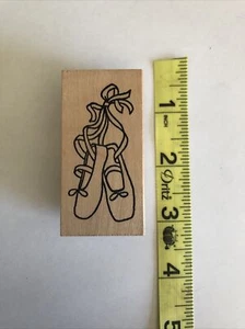 New BALLET DANCING SHOES SLIPPERS by Paper Source Wood Mounted Rubber Stamp - Picture 1 of 4
