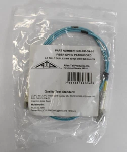 Cordon patch fibre optique ATP Allen Tel Products Gblc2 D4 01 1M 50/125 Lc à Lc - Photo 1/5