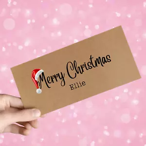 Personalised Merry Christmas Gift Envelope, Cash, Tickets, Vouchers, Kids Xmas - Picture 1 of 3