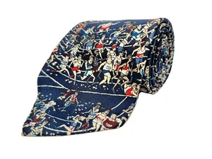 Where's Waldo By Schreter 1992 Mens Necktie All Silk Track Running Blue USA - Picture 1 of 5