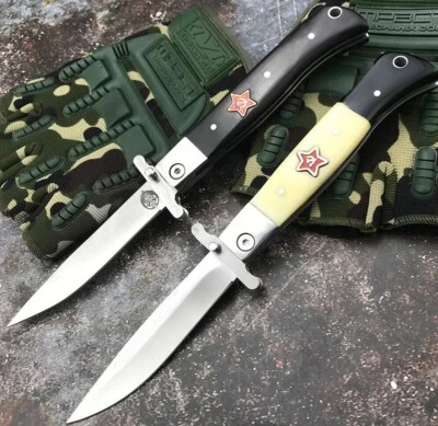 Russian Folding Blade Knife Finka NKVD KGB Outdoor Camping Hunting Pocket Knife - Image 1 of 4