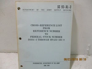 SC 93-XL-3 DEPARTMENT OF THE ARMY SUPPLY CATALOG JUNE 1965 VOL.3 - Picture 1 of 6