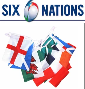 Rugby 6 Nations England Ireland Scotland Wales France Italy Flags & Bunting - Picture 1 of 138