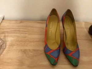 Charles Jourdan Women's Multicolor Leather Pumps Size 7.5 France - Picture 1 of 10