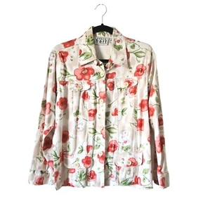 Chaqueta De Colección Años 90 Keren Hart Para Mujer Talla Grande Retro Y2K Floral Algodón Mangas Largas - Imagen 1 de 18