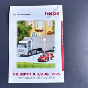 HERPA giocattolo auto e camion tedesco/inglese brochure/catalogo luglio-agosto 1996 - Foto 1 di 5