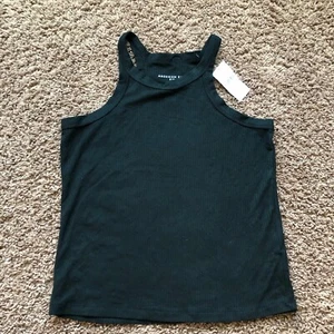 Camisetas sin mangas American Eagle Outfitters Kids acanaladas elásticas negras talla 16 nuevas con etiquetas - Imagen 1 de 8