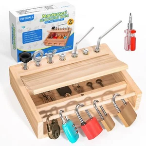 Montessori Screwdriver Board Setlock And Key Toymontessori Toys For 3 4 5 Year O - Picture 1 of 6