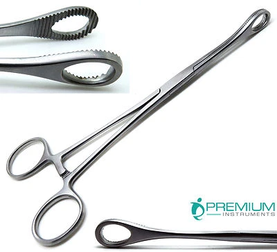 PREMIUM INSTRUMENTS Surgical Veterinary Foerster Sponge Straight Forceps 12" Serrated Jaws Tools