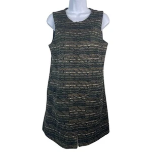Sanctuary Medium Sleeveless Jumper Mini Shift Dress Neutrals Black Tan Zip Knit - Picture 1 of 5