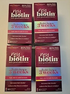 Pack 4 Purity MY BIOTIN Next Generation 30 Count Hair Skin Nails Formula  - Picture 1 of 7