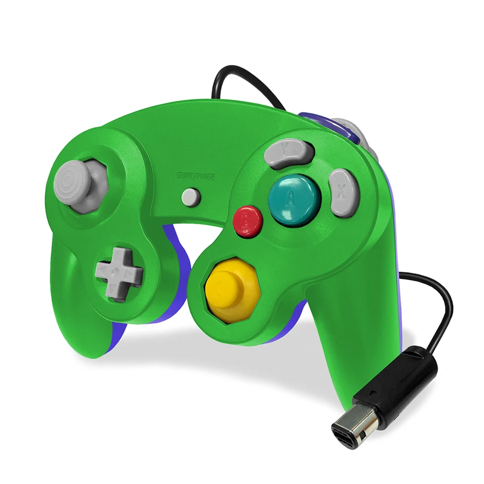 Old Skool Dual Analog Controller for Nintendo Game Cube & Wii - Mascot Green - Image 1 of 1
