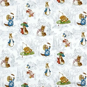 Dollhouse Miniature Wallpaper 1:12 Peter Rabbit Blue Baby Wallpaper Nursery - Picture 1 of 2