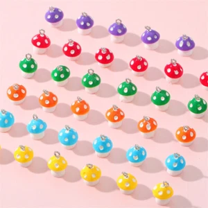 10Pcs Mushroom Charms Plant Vegetable Resin Jewelry Making Keychain Pendants DIY - Picture 1 of 19