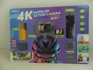 Kit Action Camera Vivitar 4K Ultra HD, Doppio Schermo, Wifi, Batteria Bonus, 64GB - Foto 1 di 11