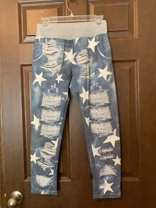 Mooili Junior's Denim Star Leggings Smooth sz S-M - Picture 1 of 6