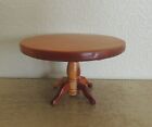 DOLLHOUSE MINI ROUND Pedestal TABLE 1:12 Scale Maple Stained Wood Vintage