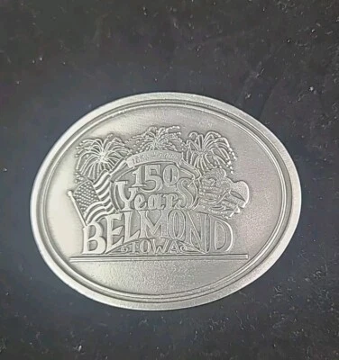 Hebilla de cinturón vintage edición limitada Belmond Iowa tono plateado # 104/150 Foto 1 de 3