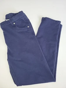 Girls Hanna Andersson "Not So Skinny" Knit Jeans size 140 (10) navy blue - Picture 1 of 5