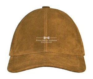 BASEBALL Men's Women TAN Real Soft Suede HipHop Adjustable Casual CLASSIC CAP - Picture 1 of 5