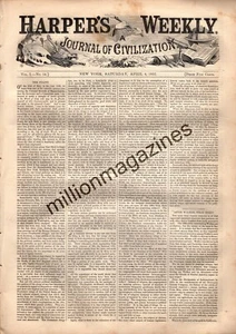 1857 Harpers Weekly April 4 - Issue #14 - Spiritualism; India Rubber - Rare - Picture 1 of 2