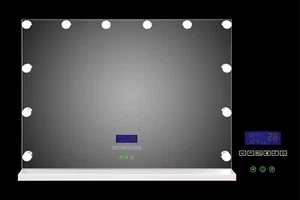 Hollywood Mirror BLUETOOTH SPEAKERS Time Temperature - Picture 1 of 1