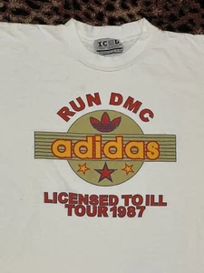 Vintage 1987 87 Run DMC Beastie Boys Licensed To Ill Adidas Tour Rap Tee Large L - Picture 1 of 9