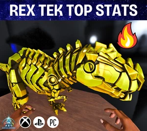Ark Ascended Oficial PVE PS5 XBOX PC NUEVO TOP STATS TEK REX COLOR DORADO SÓLIDO - Imagen 1 de 4