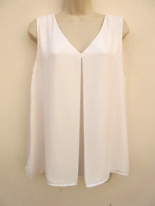 Blouse / Top size 12 - Cream Sleeveless V-neck Layered Front - Picture 1 of 7