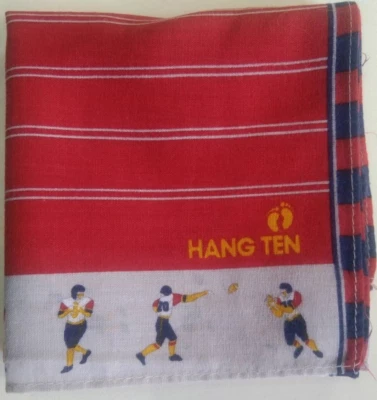 USED HANDKERCHIEF VINTAGE RED COTTON POCKET SQUARE 17" - Image 1 of 2