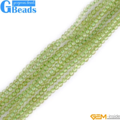 Green Dyed Peridot Quartz Round Loose Beads For Jewelry Making 15"4mm 6mm 8mm - Image 1 of 4